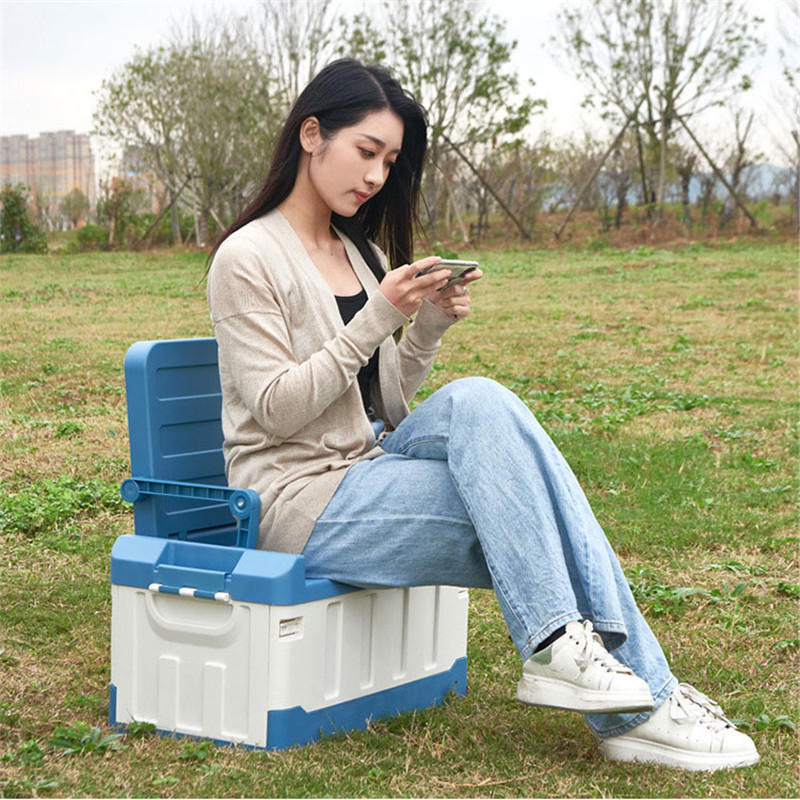 Plastic Car Trunk Organize Bin Folding Camping Chair Box for Storage