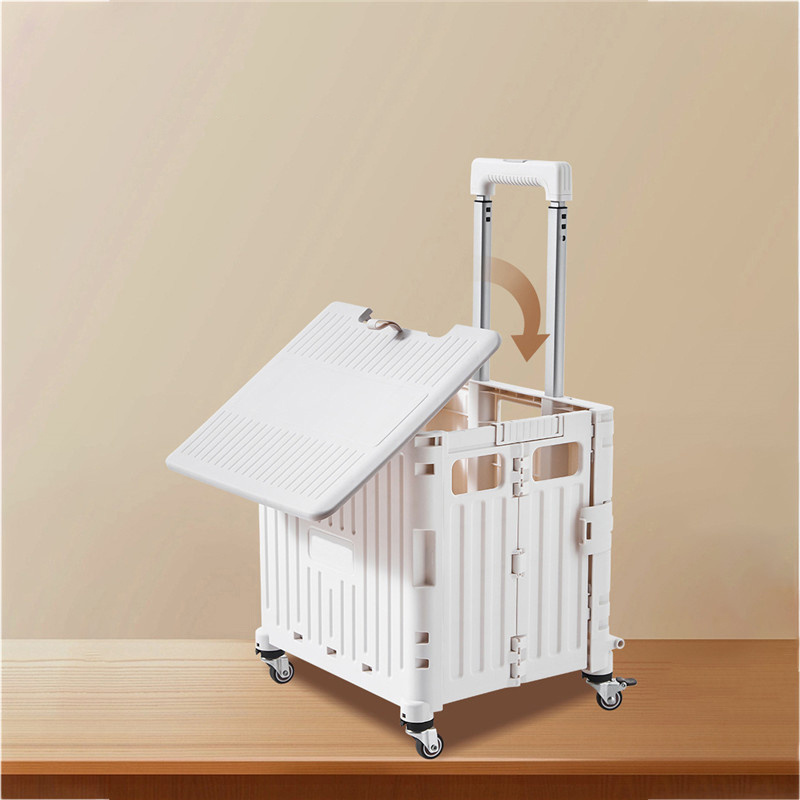 Bafuluo plastic shipping cart with wheels compact folding portable cart saves space lightweight easy to move