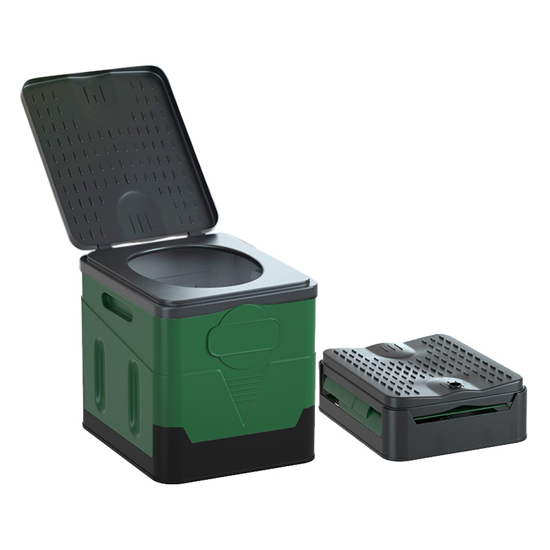 New Design 150kg Heavy Loading Foldable Plastic Folding Car Toilet for Outdoor Emergency