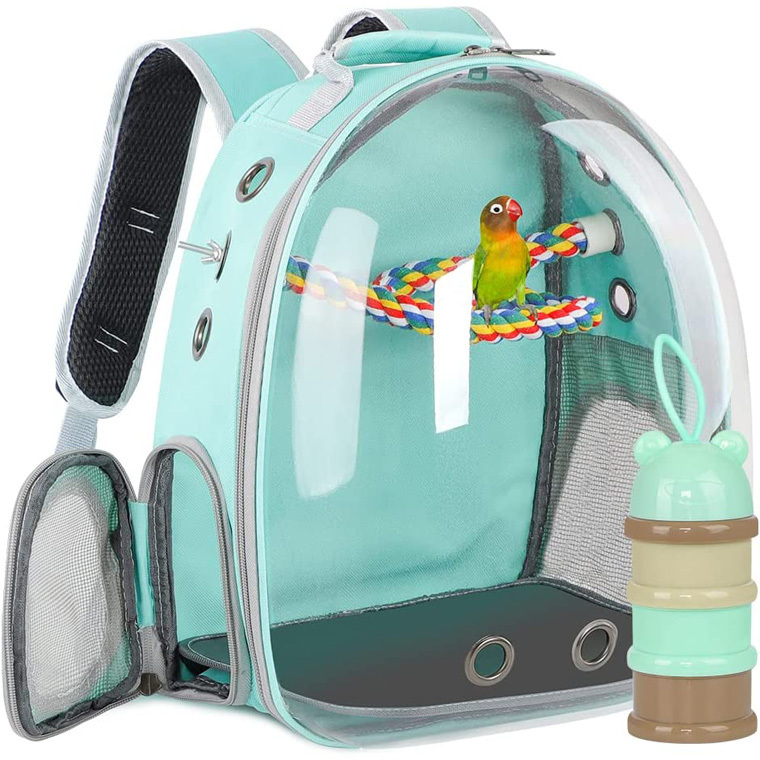 Portable Bird Cage Breathable Travel Parrots Carrier Backpack