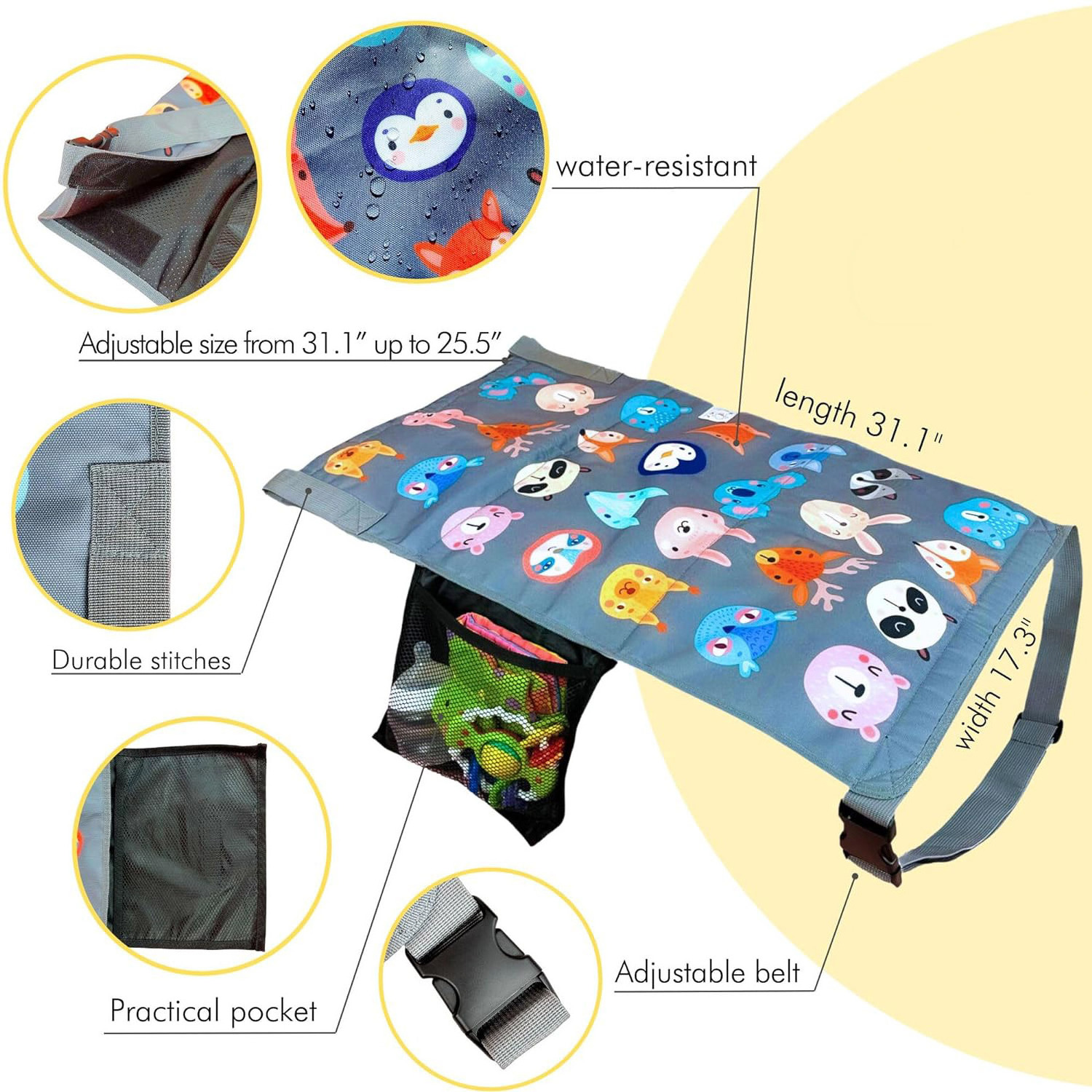 Premium BSCI Factory custom printing Essentials Hammock Flights Kids Bed Airplane Seat Extender travel bed