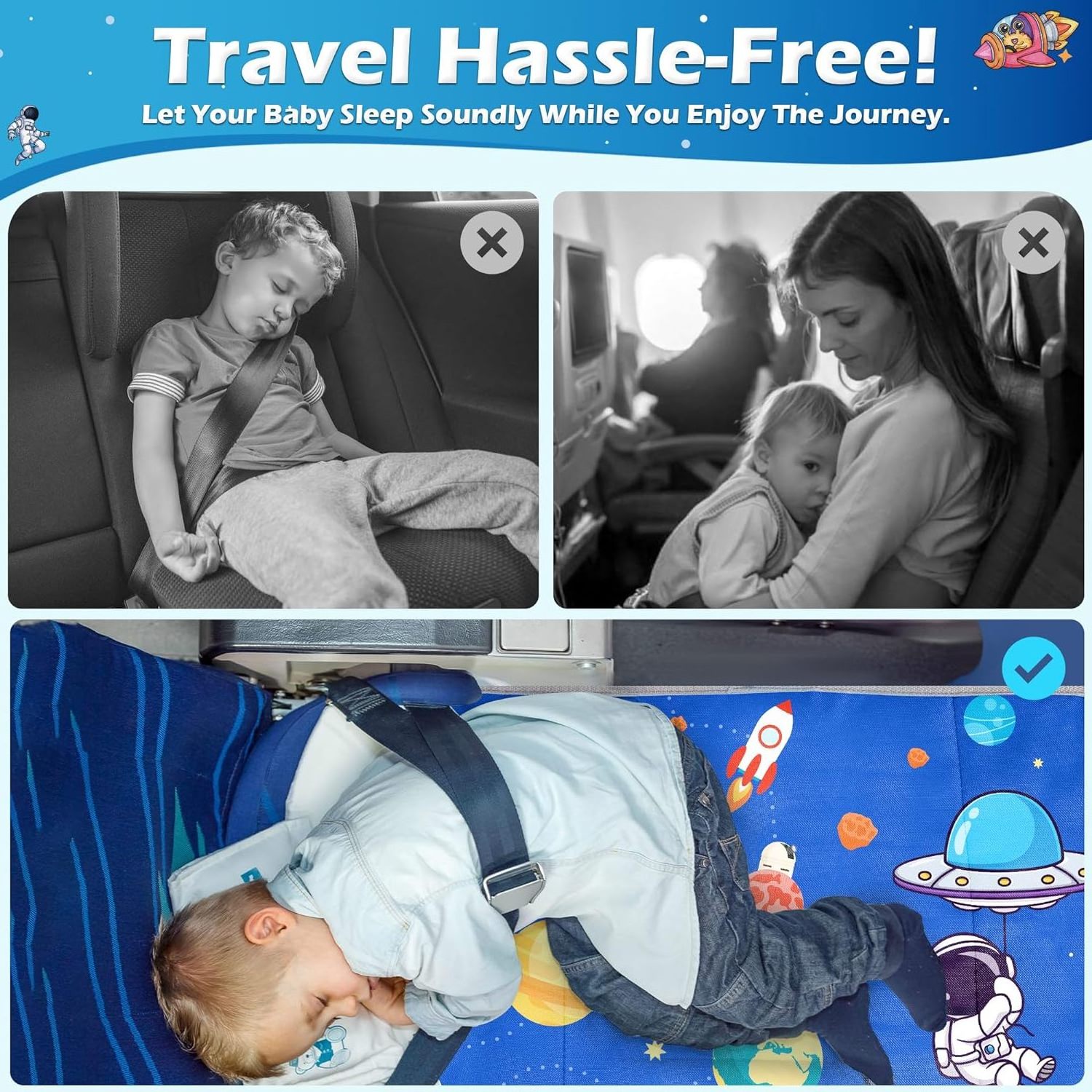 ISO9001 certifciate Factory custom printing Essentials Hammock Flights Kids Bed Airplane Seat Extender travel bed