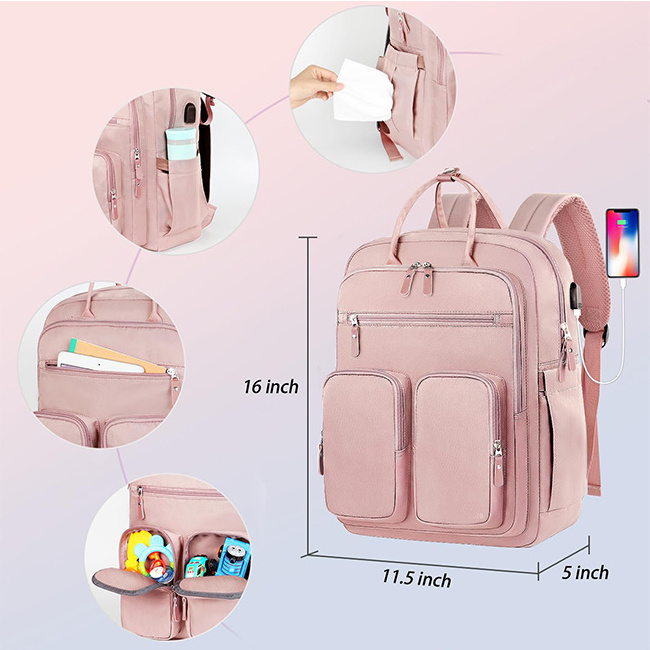 OEM factory Wholesale Oxford Outdoor Waterproof Mommy Backpack Nappy Baby Carrier Diaper Bag for Mom