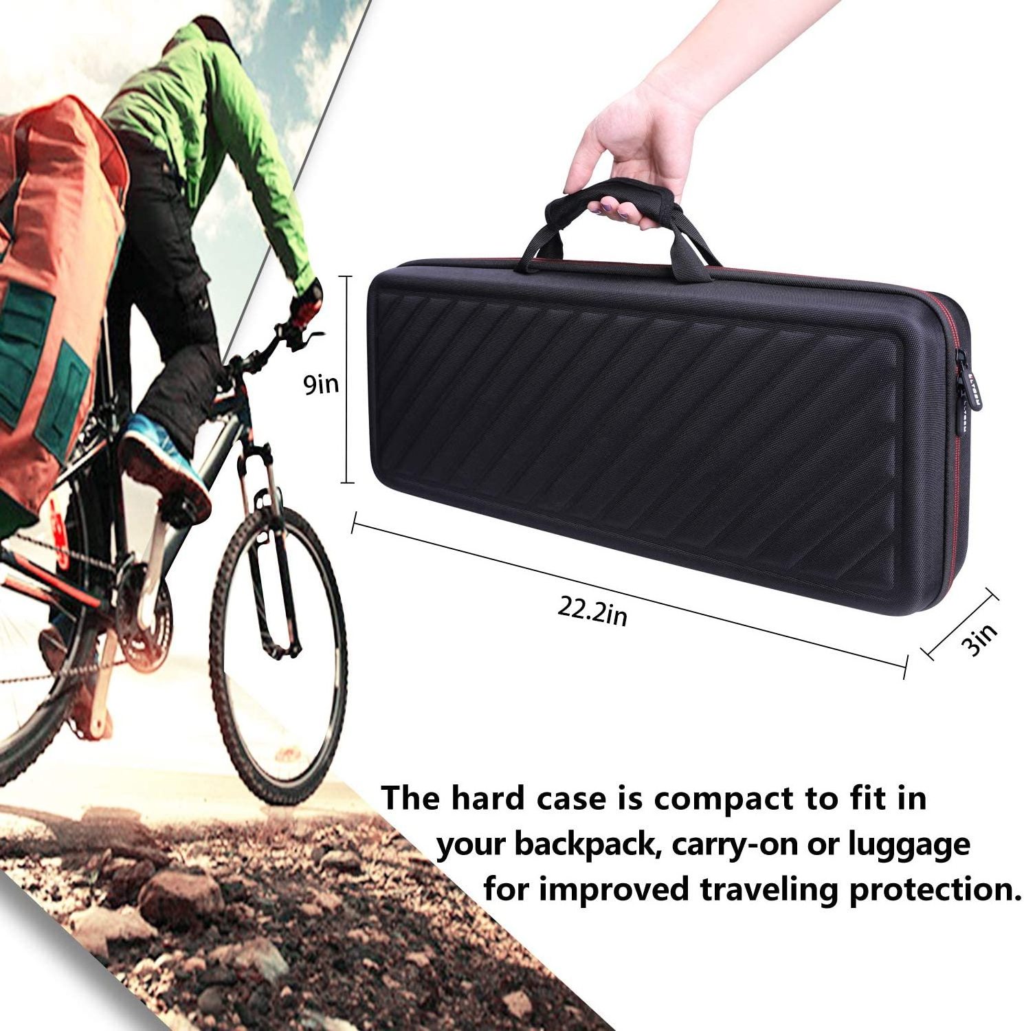 Custom design musical instrument case waterproof EVA hard shell soft lining protection harmonica case to carry outside