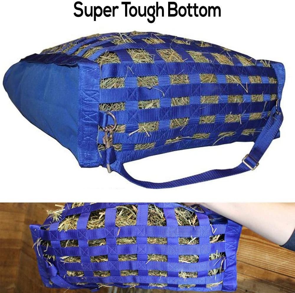 BSCI custom Nylon Web Front Exclusive Super strong  Bottom Slow Feeder Horse Hay Bag