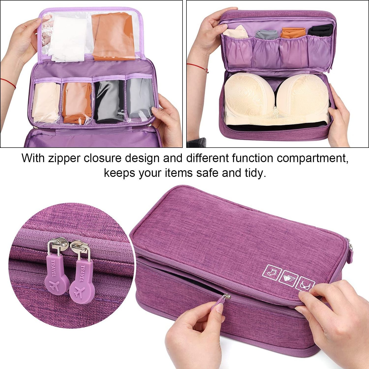 Large Packing Organizer Bra Underwear Storage Bag Travel Lingerie Pouch Organizer