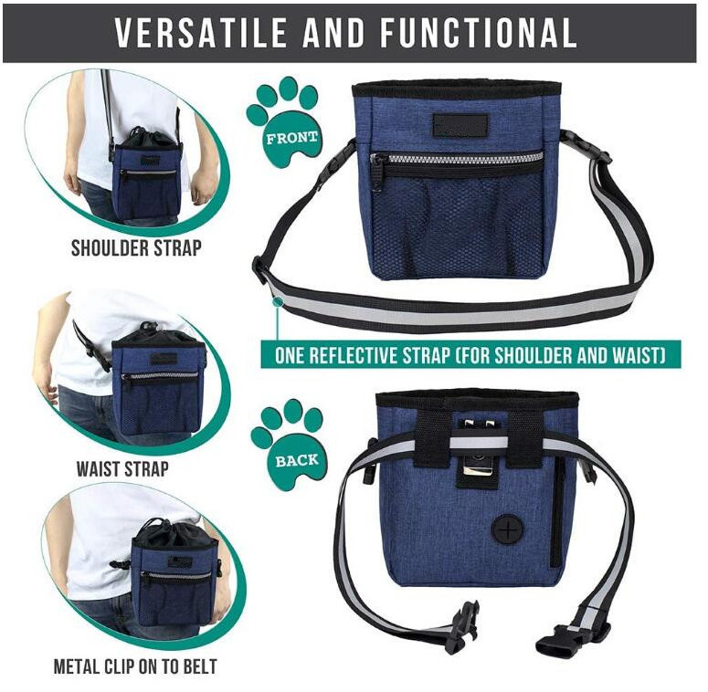 Dog Treat Pouch Dog Training Pouch Bag with Waist Shoulder Strap