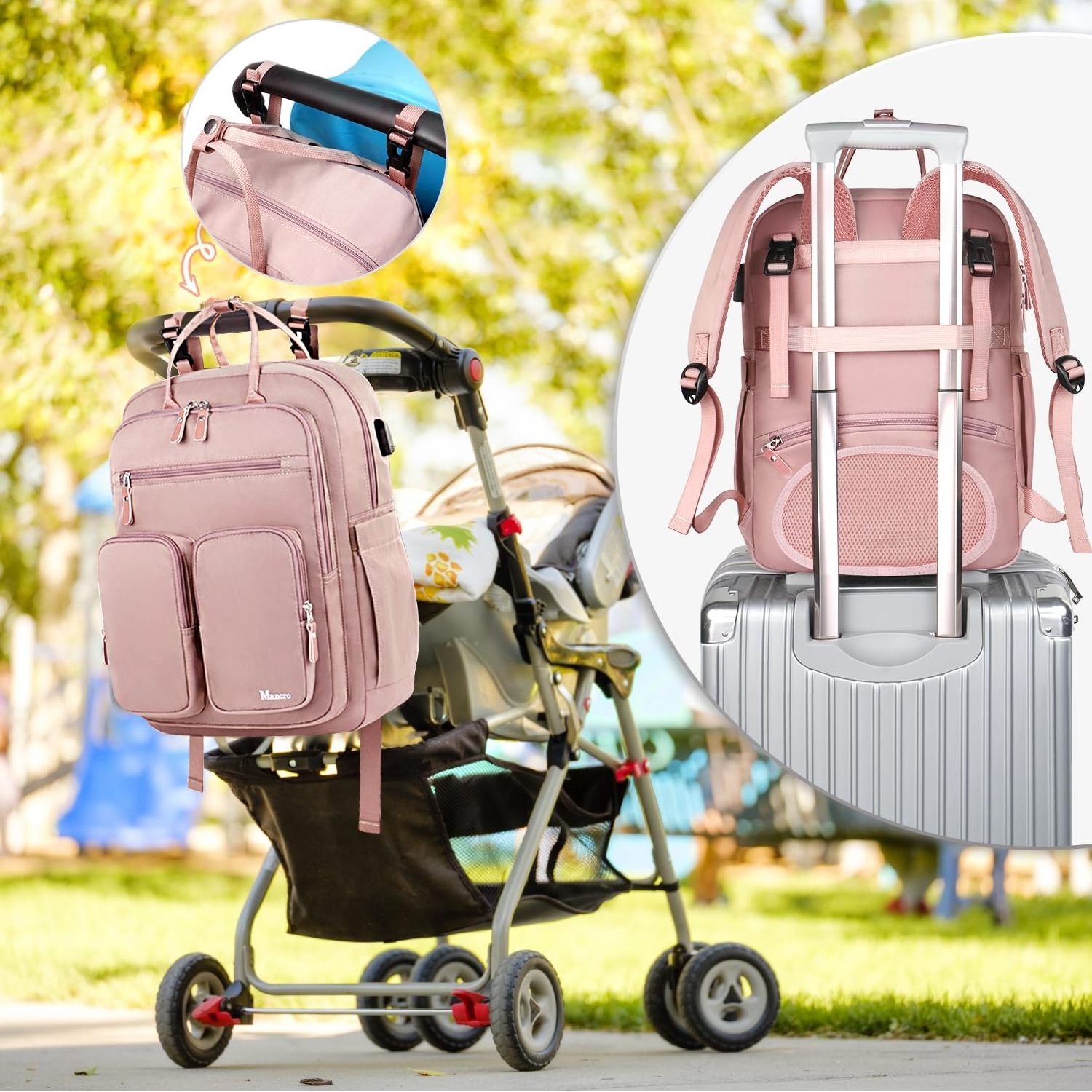 OEM factory Wholesale Oxford Outdoor Waterproof Mommy Backpack Nappy Baby Carrier Diaper Bag for Mom