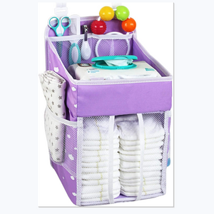 Custom high quality Baby Changing Table storage bag Crib Diaper Hanging Organizer