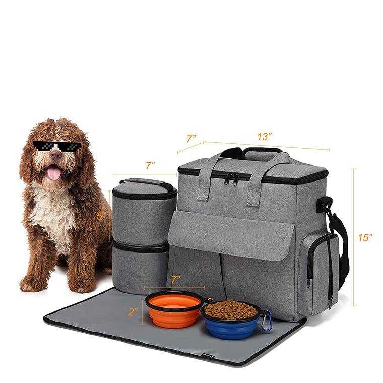 Airline Approved Pet Travel Tote Bag Weekend Dog Food Carriers Organizer Kit Bags Dog Travel Bag