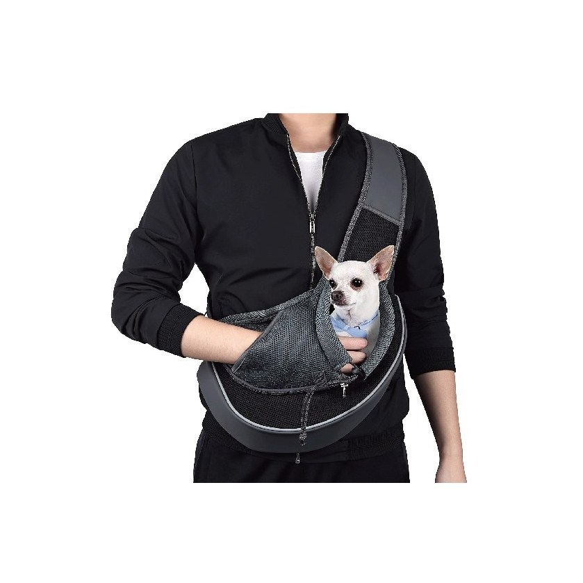 ISO9001 Adjustable Strap Mesh Hand Free Dog Satchel Carrier Crossbody Bag Pet Dog Carrier Bag