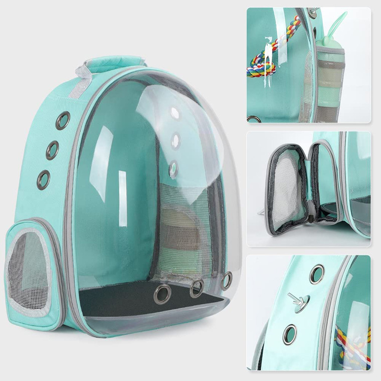 Portable Bird Cage Breathable Travel Parrots Carrier Backpack