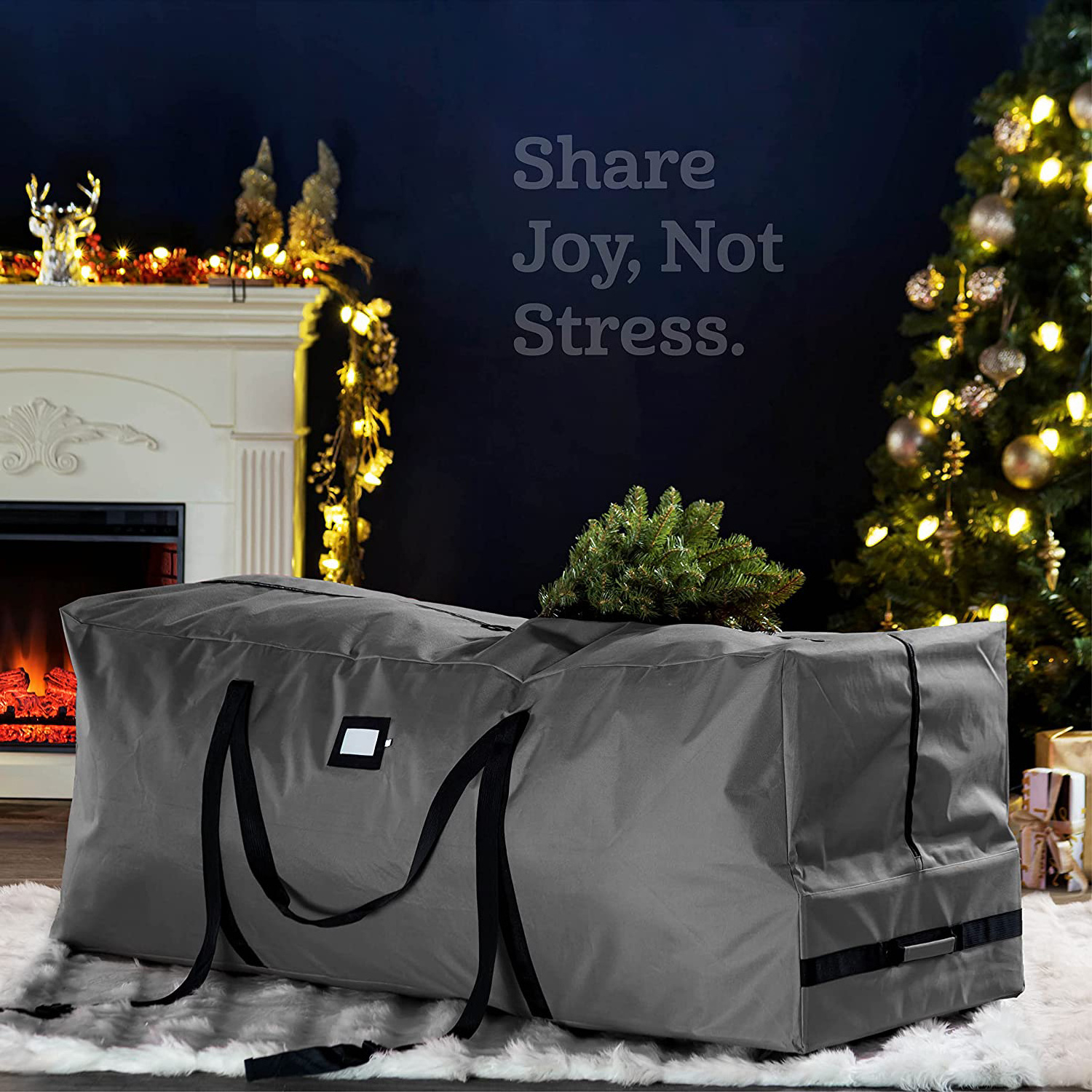 Easy Carrying and Transport Tree Bag Durable Wheels Rolling Large Christmas Tree Storage Bag