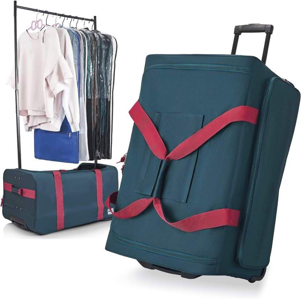 Custom Travel Costume Rack Rolling Upright Luggage Garment Rack Duffel-Wheeled 28 Inch Collapsible Dance Bag