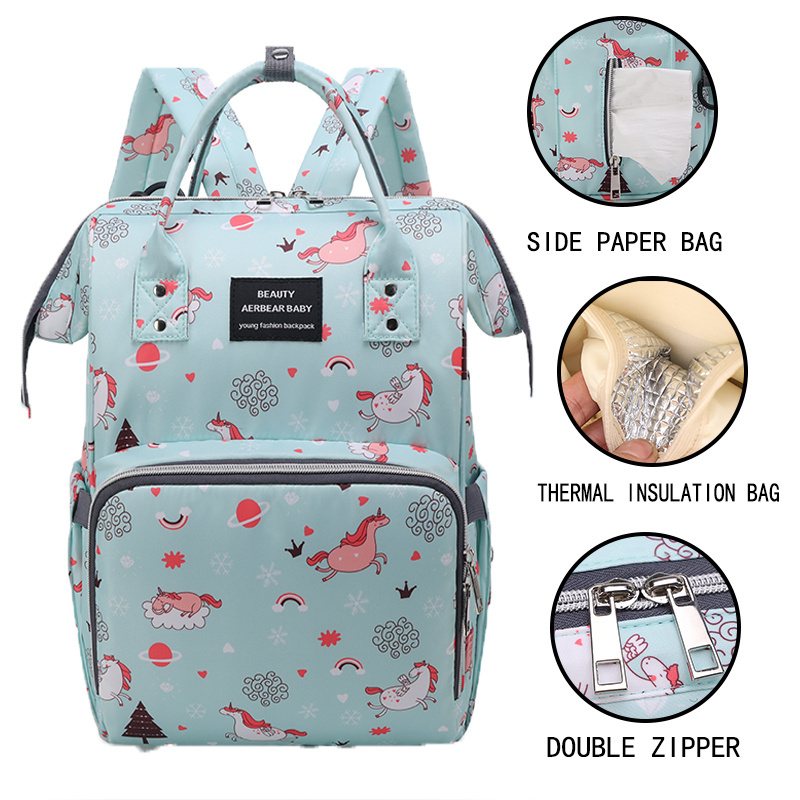 Factory  High quality waterproof  baby nappy bags women backpack baby mommy diaper bag mom bags