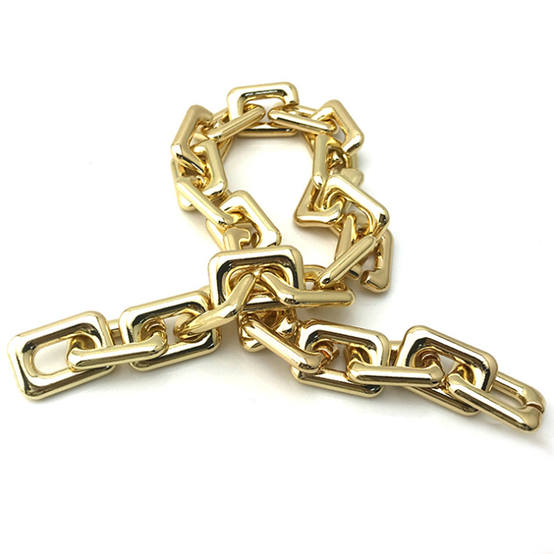 High Quality High Strength Heavy Duty Light Gold 50mm Chunky Metal Chain For Bag Shoulder Strap