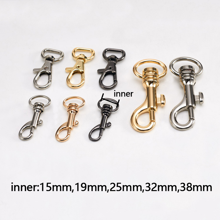 Manufacturer's Wholesale Ring Buckle Different Types of Bag accessories Hardware Parts Alloy Swivel Spring Pin Buckle Snap Hook