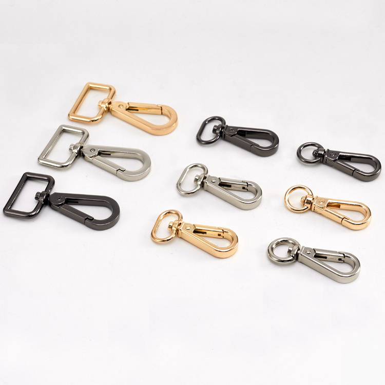 Manufacturer's Wholesale Ring Buckle Different Types of Bag accessories Hardware Parts Alloy Swivel Spring Pin Buckle Snap Hook