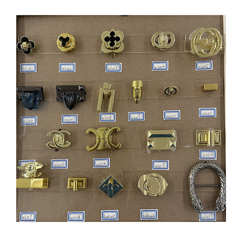 Fast-selling gold metal clasp turn locks for handbags luxury metal box lock metal reinforcement door lock