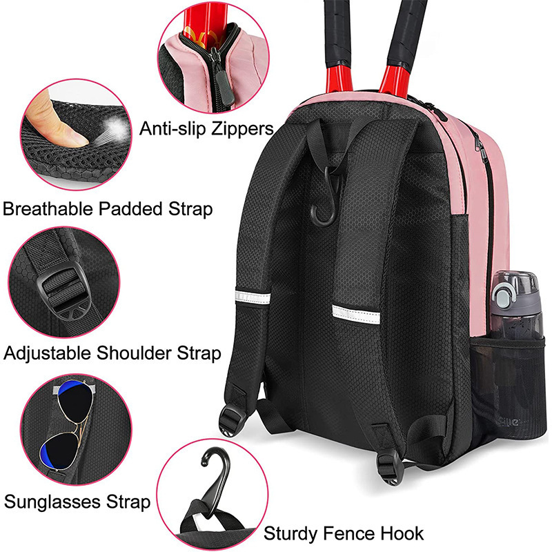 Tennis Bag for Men/Women to Hold 2 Rackets Tennis Backpack with Separate Shoe Space for Tennis Sport