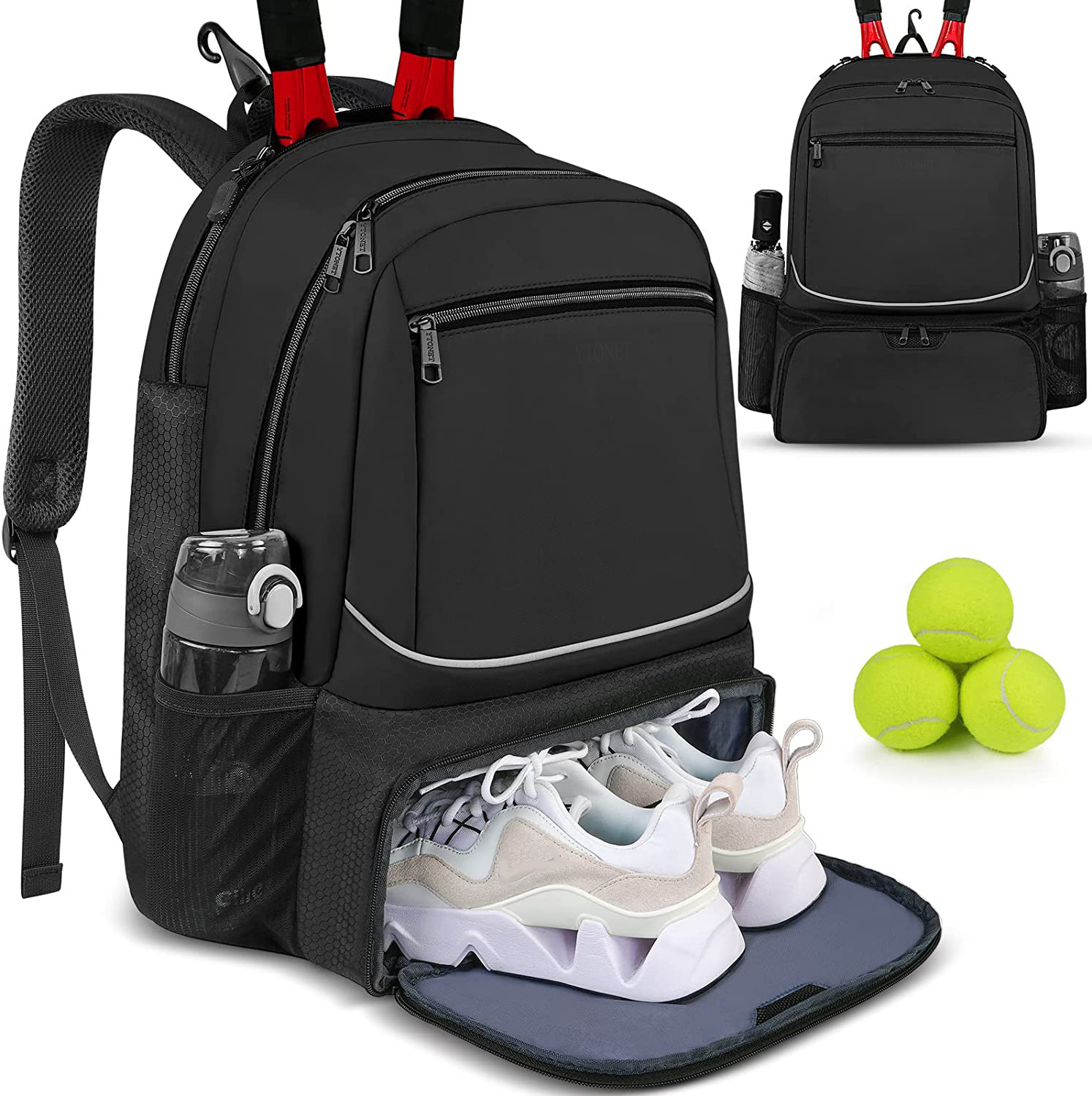 OEM Factory Custom Tennis Backpack Tennis Ball Bag With Shoes Compartment