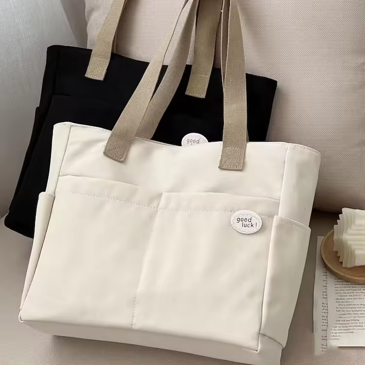 Wholesale Multifunctional Custom Logo Large Travel Blank Shopping Cotton Canvas Casual Clutch Shoulder Women'S Tote Bag