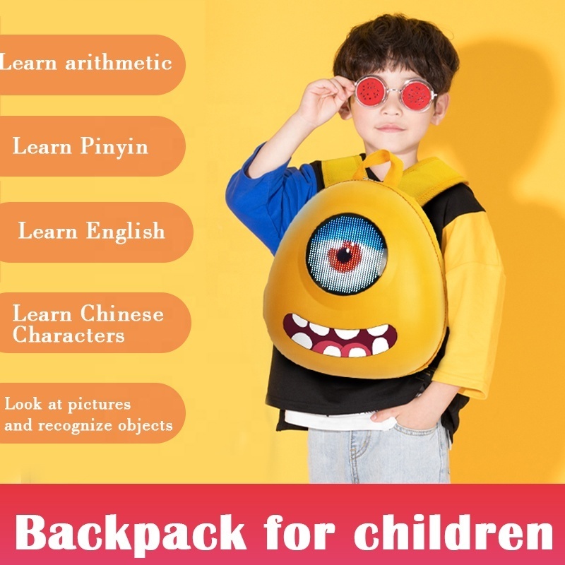 Factory Direct Sale Wholesale Price Smart Kids LED Backpack Walk Advertising Hiking School Bag with LED Display Screen