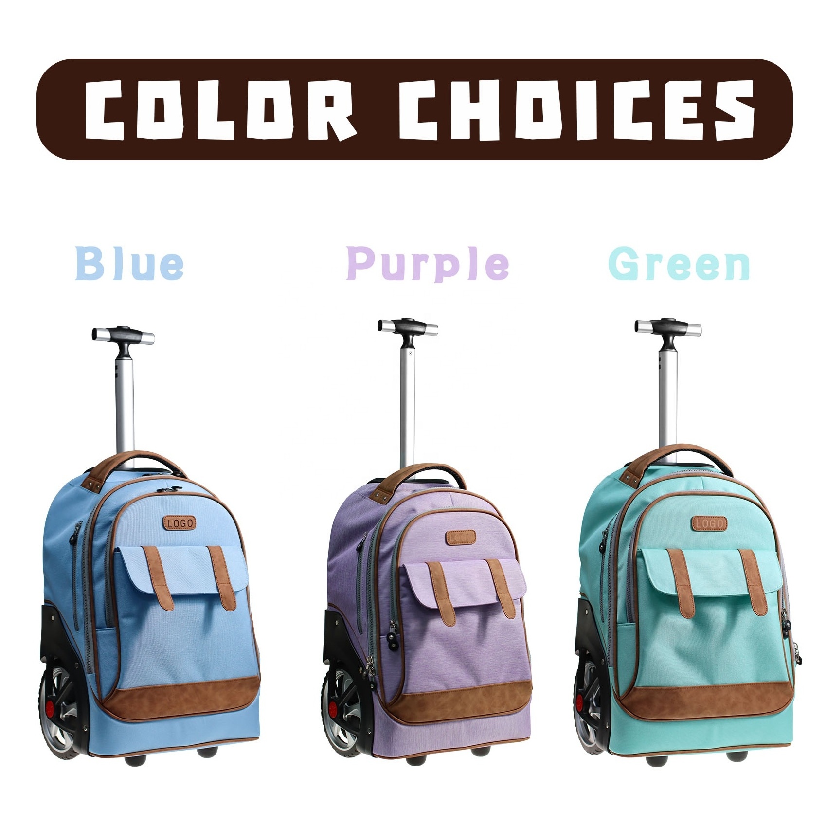 Factory Customized Trolley Bag Easy Delivery Rolling Wheeled Luggage Traveling Trolley Bag for Adults