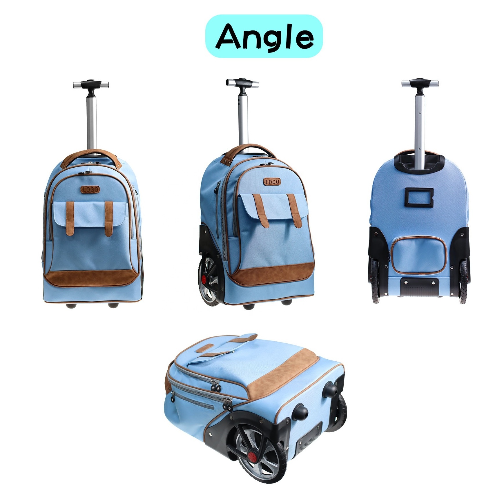 Factory Customized Trolley Bag Easy Delivery Rolling Wheeled Luggage Traveling Trolley Bag for Adults