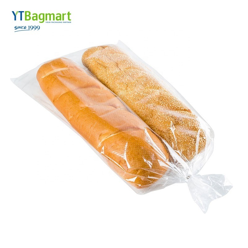 Reusable Thick Transparent Micro Perforated wicket Bag Pp Cpp Opp Plastic Bread Bag For Vegetable