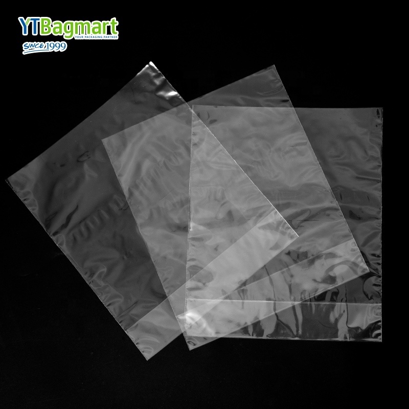 Clear Food Safe Plastic Flat Open Ended Poly Bags For Storage Packaging