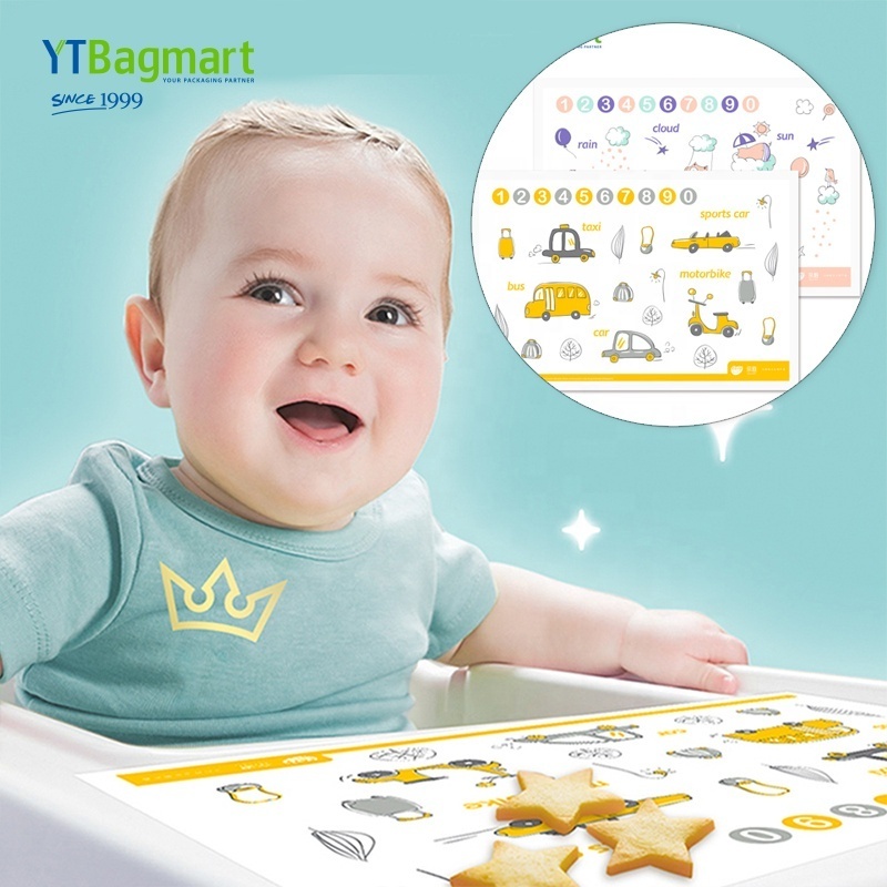 Adhesive Sticky Disposable Toddler Placemat Anti-Skidding Plastic Table Mat For Baby and Kids