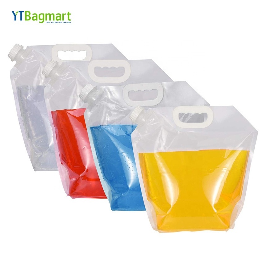 Stand Up Collapsible Plastic Bottle Foldable Reusable Water Bags Pouch 5 10 Liter