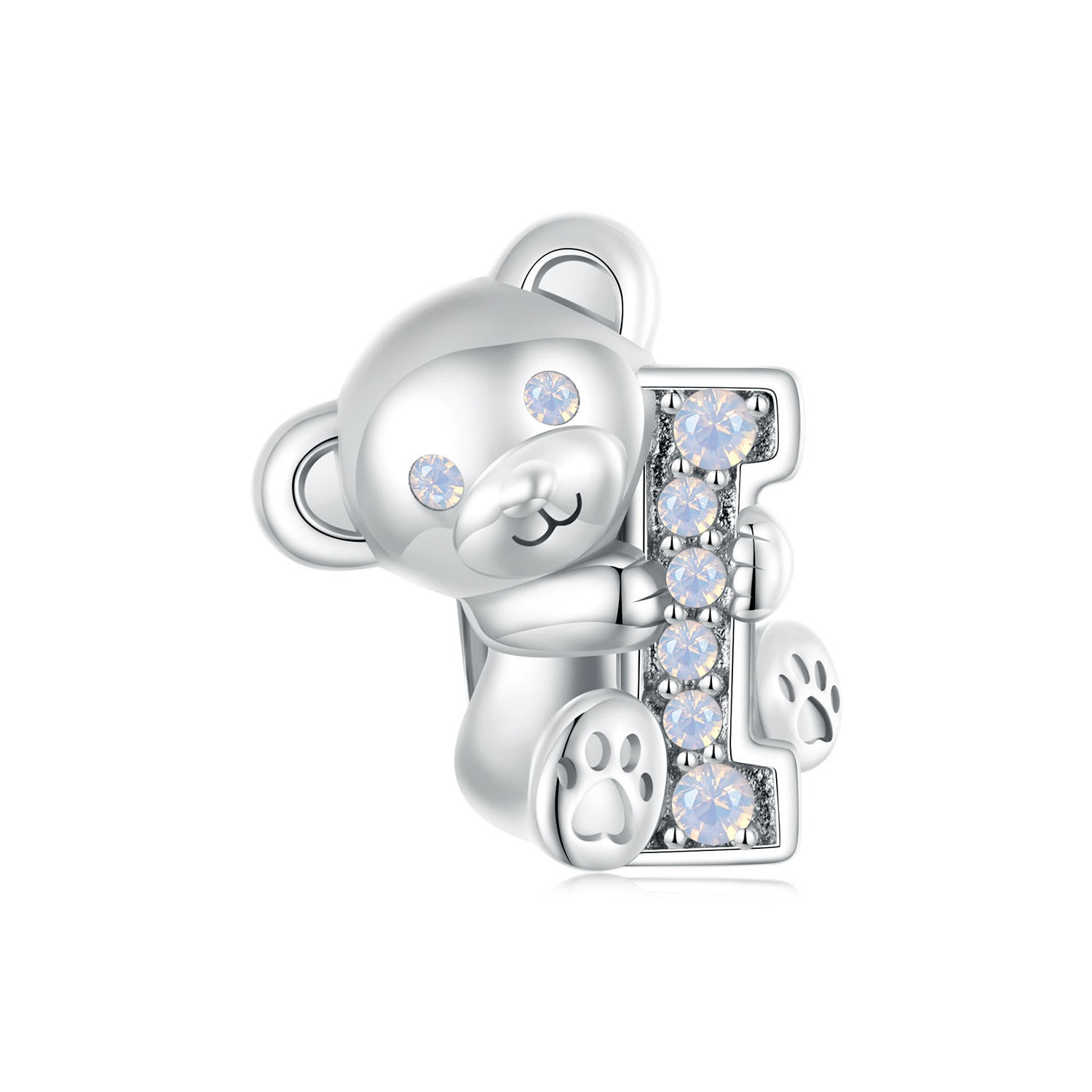 Valentine's Day Series I Love U Bracelet Beads Romantic Confession Love Bear 925 Sterling Silver Beads