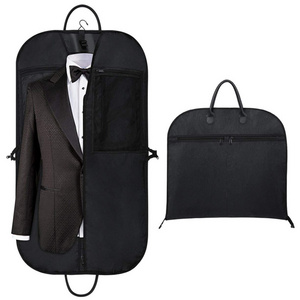 wholesale Eco friendly clear dustproof non woven clothing customized travel suit cover garment bag with zipper