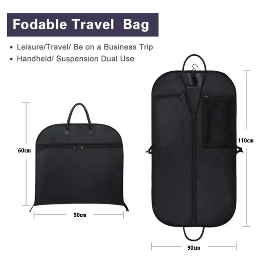 wholesale Eco friendly clear dustproof non woven clothing customized travel suit cover garment bag with zipper