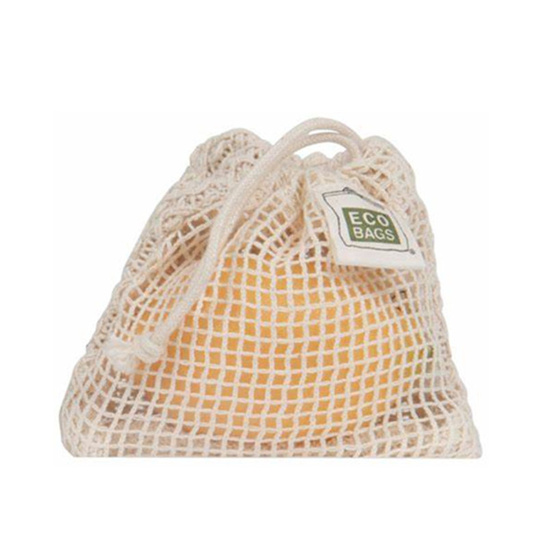 Natural Cotton Sisal Exfoliating Saver Drawstring Pouch Reusable Organic Cotton Mesh Produce Bags For Soap