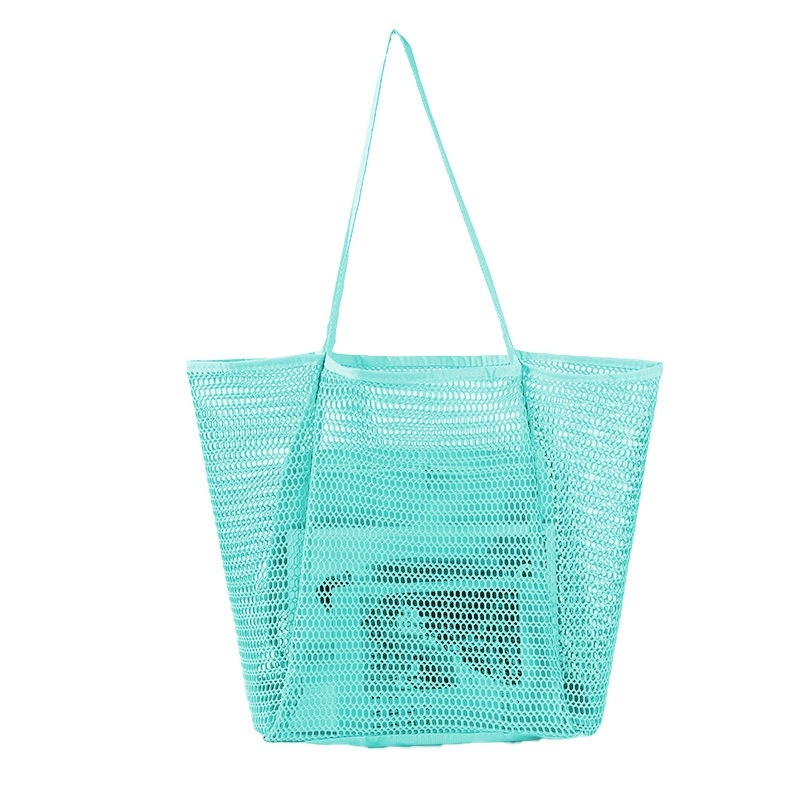 Wholesale Custom Print Logo Reusable Storage Market Grocery Inner Pouch Beach Net Mesh Tote Bags