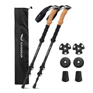 Antique Nordic 100% Carbon Fiber telescoping foldable self defense hiking Trekking Poles Sticks