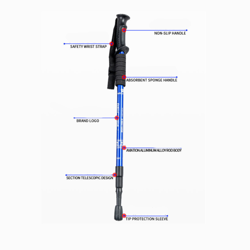 walking stick Trekking poles telescopic baton nordic Aluminum ski camp hiking poles crutches walking cane north pole