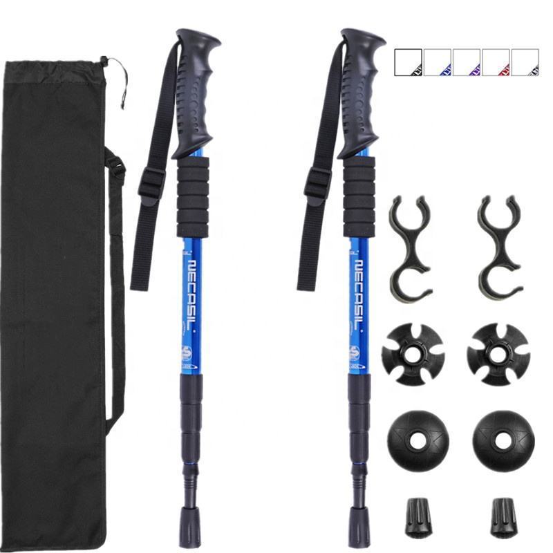 walking stick Trekking poles telescopic baton nordic Aluminum ski camp hiking poles crutches walking cane north pole