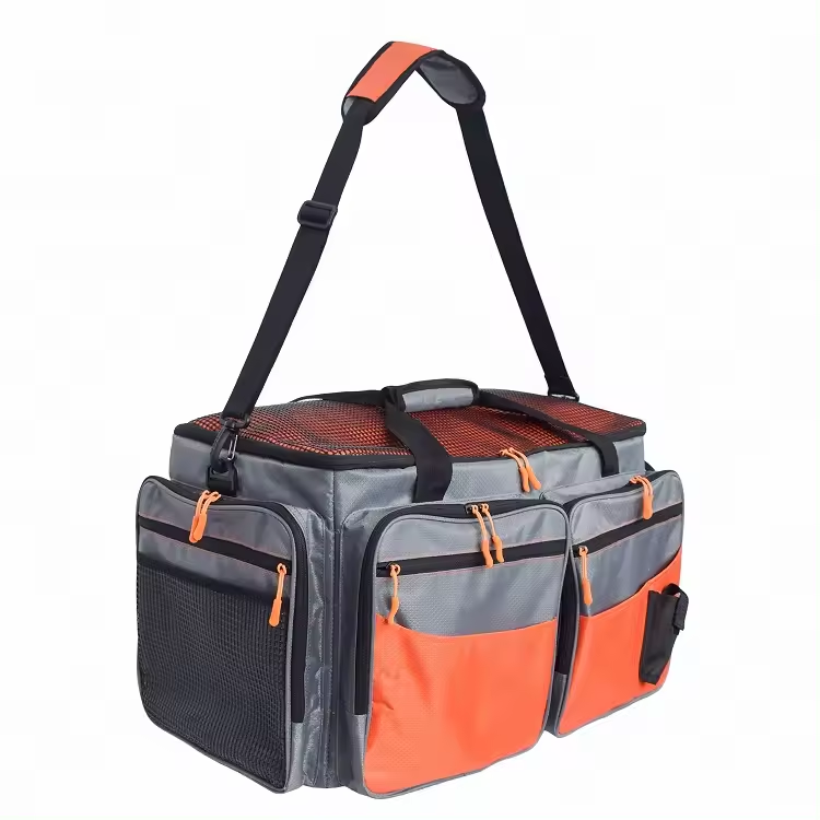 Wholesale Large Capacity Polyester Fishing Tackle Bag Travel Outdoor Fish Handbag For Transportation