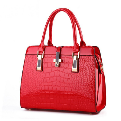 AZB099 2022 China supplier wholesale ladies hand bags Shiny patent pu Alligator leather fashion designer handbags for women