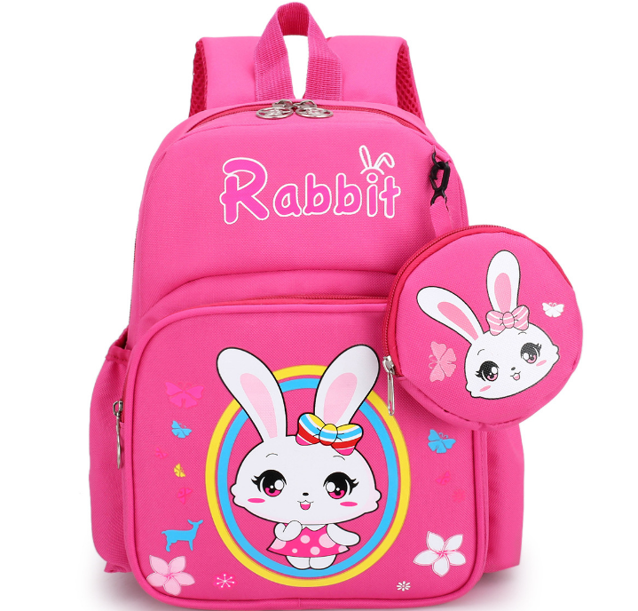 Kids bunny school backpack children coin purse bag