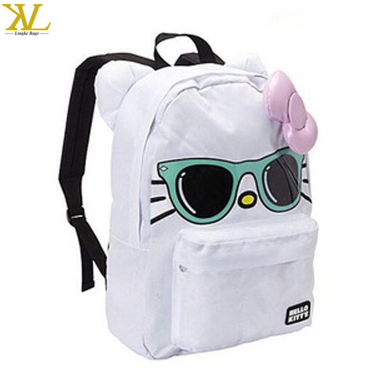 Mint Sunglasses Bow Face Backpack, Fashion Kids School Bag