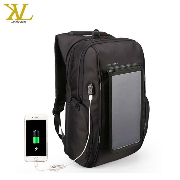 6.5w Solar Panel Backpack Usb Charger Battery Power Bank Solar Charging Bag Waterproof Camping Travel Backpack