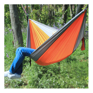 Custom Logo Camping Nylon Hammock with Mosquito Netting High, Strength Parachute Fabric Hanging Bed Hunting Sleeping Swing/