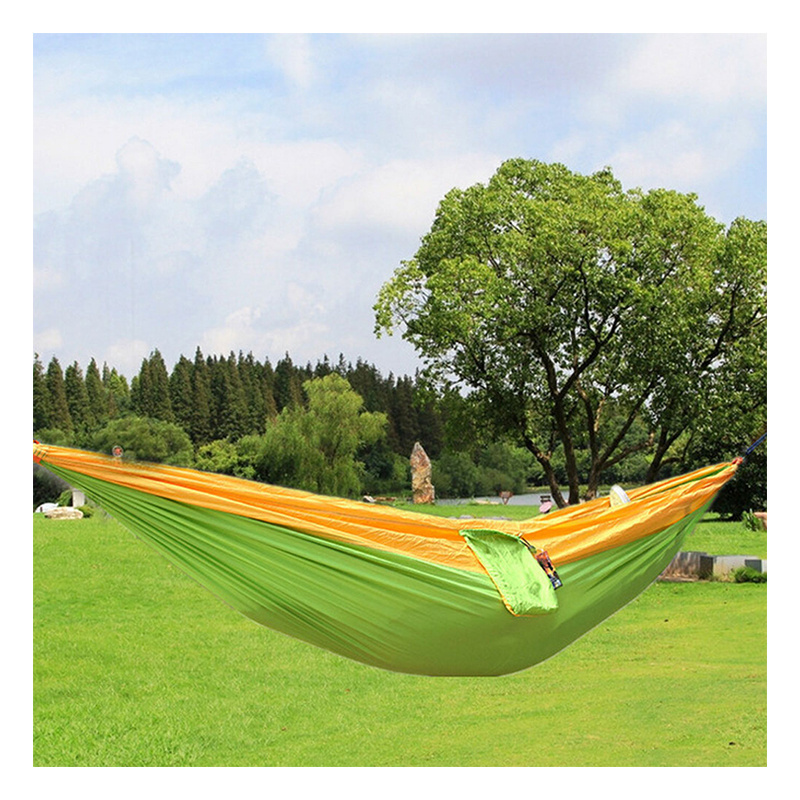 Portable Single Double Nylon High Strength Parachute Camping Hammock with, Rain Fly Tarp Mosquito Net Tent Tree Straps/