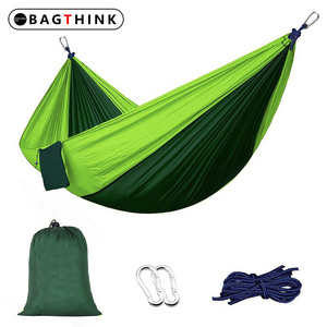 Suqian Hike Outdoor Hammock Durable Soft Garden Hammock Home Camping, Striped Canvas Single Swing Bed Hammock Travel Hiking/