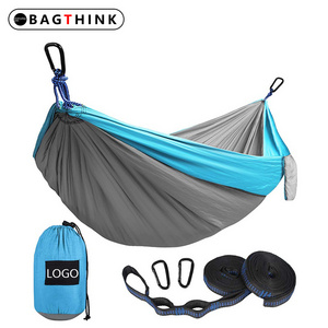 210T Parachute Nylon Outdoor Camping Hammock Lightweight Backpacking Survival, Camping Hammock with Rain Fly Tarp Mosquito Net/